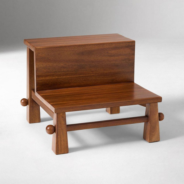 Pierce & Ward Stool, Cool Walnut