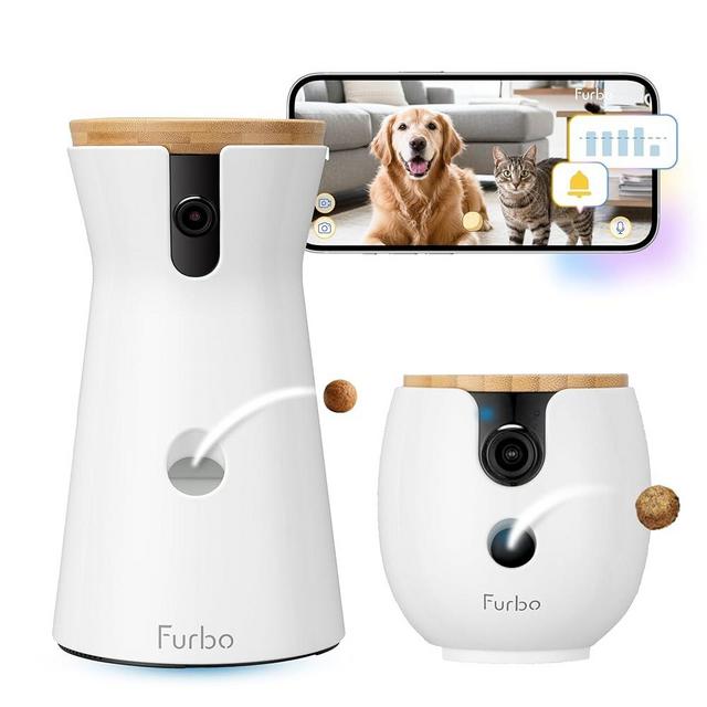 Furbo 360° Dog Camera + Mini 360° Cam (2-Camera Bundle Nanny Pro Subscription): Dog Safety Alerts, Pet Camera with Speaker, Phone App & Night Vision (New Subscription Needed at Setup)