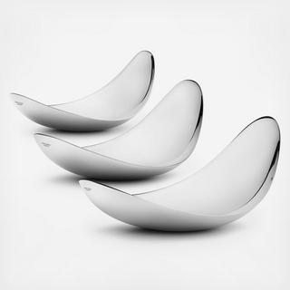 Leaf Stainless Steel Three-Piece Dish Set