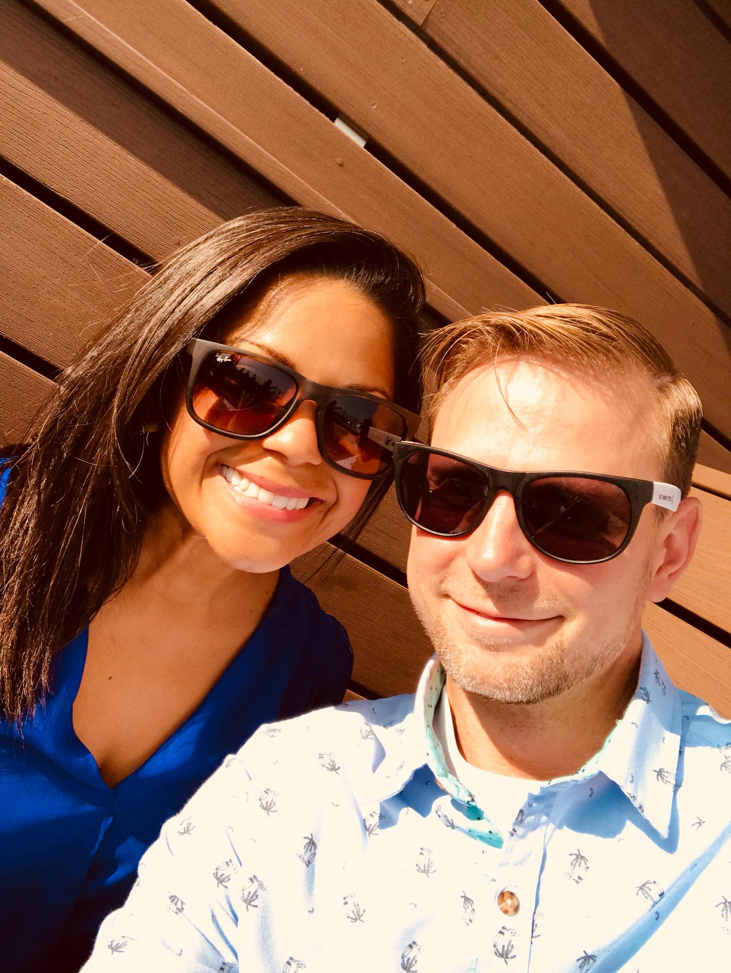 Roof top dinner before the proposal. St. Louis