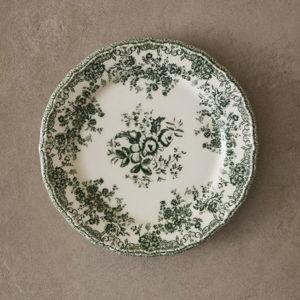 FLORAL EARTHENWARE DESSERT PLATE