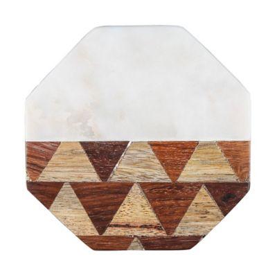 Thirstystone® Octagonal Marble/Parquet Wood Coasters (Set of 4)
