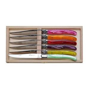 Laguiole Jean Dubost Multi-Colored Steak Knives, Set of 6