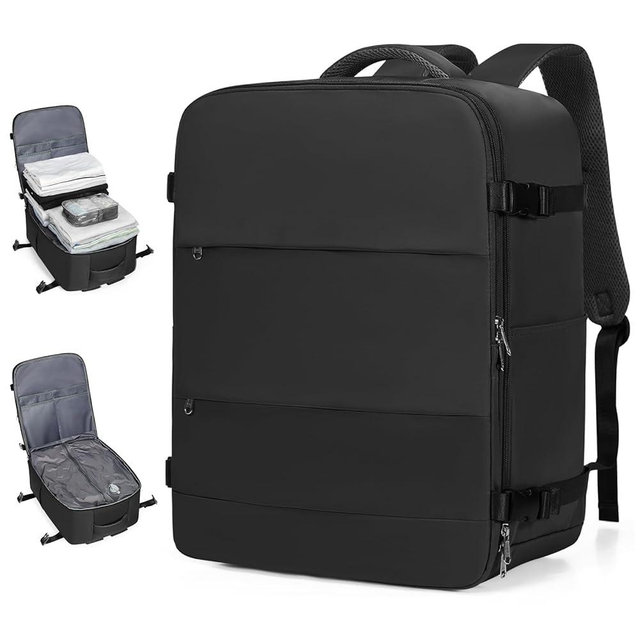 coofay Large Vacuum Backpack Travel with Pump Vacpack Travel Backpack with Vacuum System Compression Backpacks for Travel Easy Vac Pack Carry on Luggage