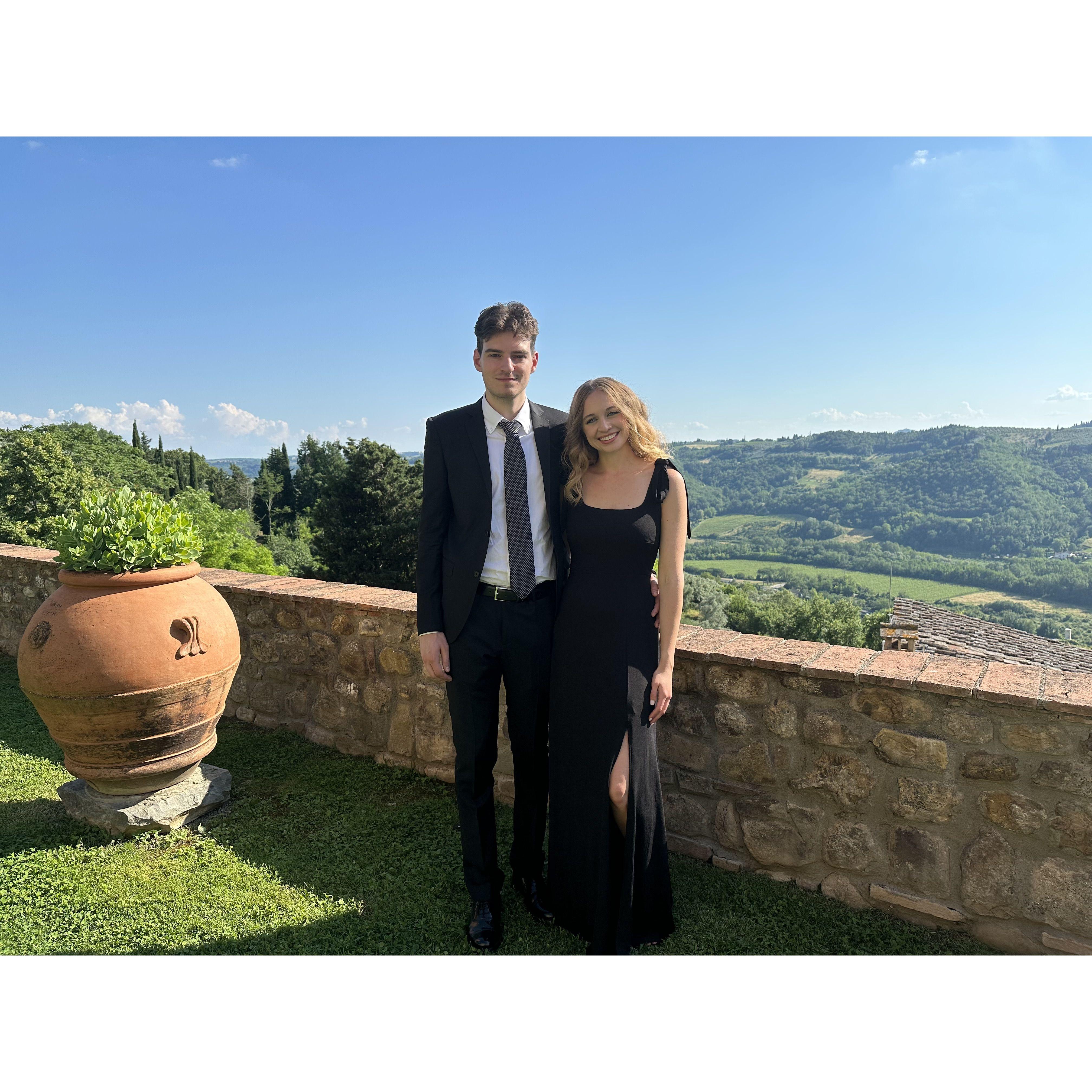 Celebrating Emily's brother Ben and sister-in-law Elizabeth's wedding in Tuscany, Italy