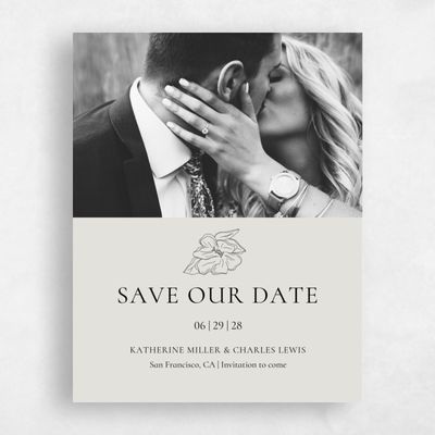 Sage Mist, Beige Wedding Save the Date - Ahlers Photo
