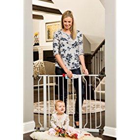 Regalo Easy Step Walk Thru Gate, White, Fits Spaces between 29" to 39" Wide