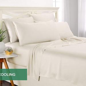Queen Sheets by Pure Bamboo, Genuine 100% Organic Viscose Derived from Bamboo Bed Sheet Set, Luxuriously Soft & Cooling, Double Stitching, Lifetime Quality Promise (King, Ivory)