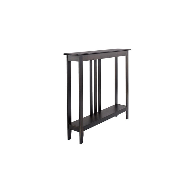 The Lakeside Collection Narrow Entryway Wood Console Accent Table - Antiqued Black