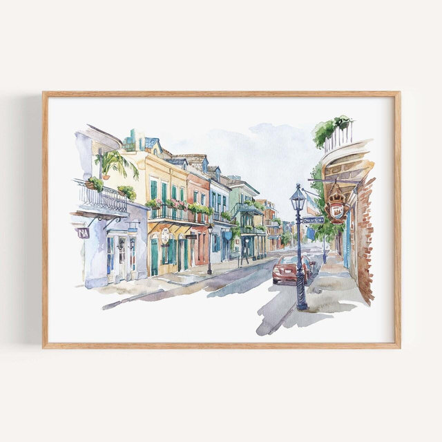 French Quarter, New Orleans, Louisiana, Watercolor Artwork, Wedding Venue