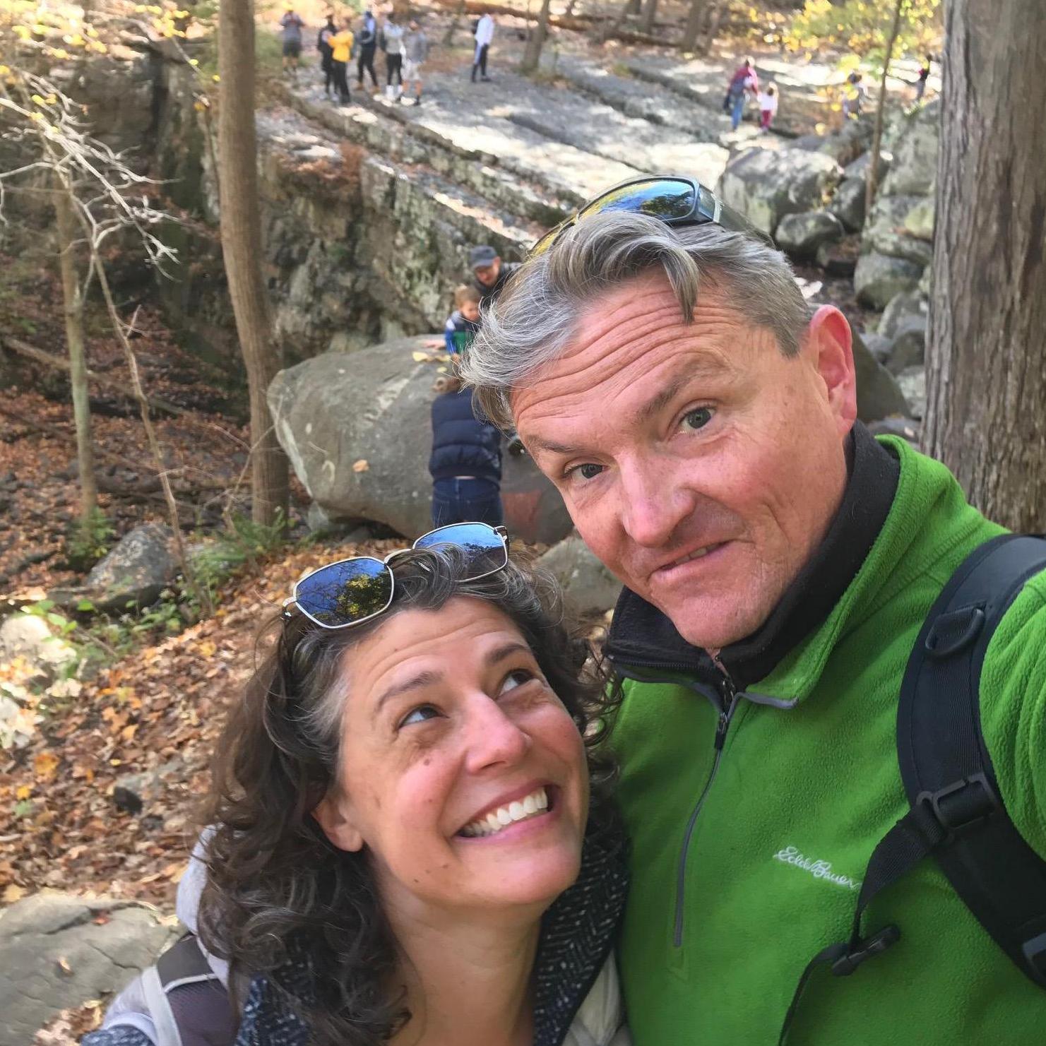 On our mini-moon to celebrate our engagement at Ringing Rocks County Park