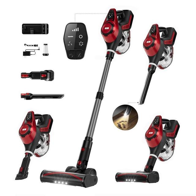 Cordless Vacuum Cleaner, 30Kpa Home Stick Vacuum, Smart Display & 1.5L Dust Cup, 55mins Max Runtime, Rechargeable Lightweight Handheld Vavuum for Pet Hair/Carpet/Hardwood Floor/Car