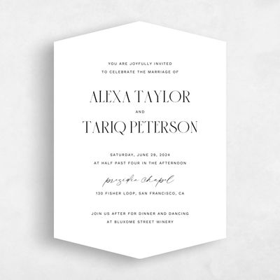 White Wedding Invitation - Roberts Portrait