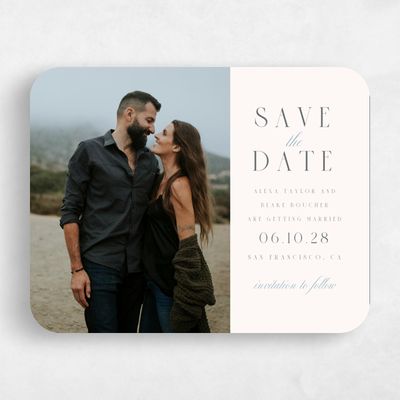 Dusty Blue Wedding Save the Date - Felicity Landscape