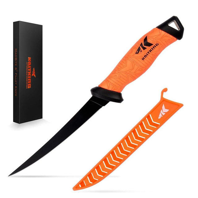 KastKing Speed Demon Pro Fillet Knife - Razor Sharp G4116 German Stainless-Steel Blade, Professional Level Knives for Filleting and Boning, Non-Slip Handles, Includes Protective Sheath