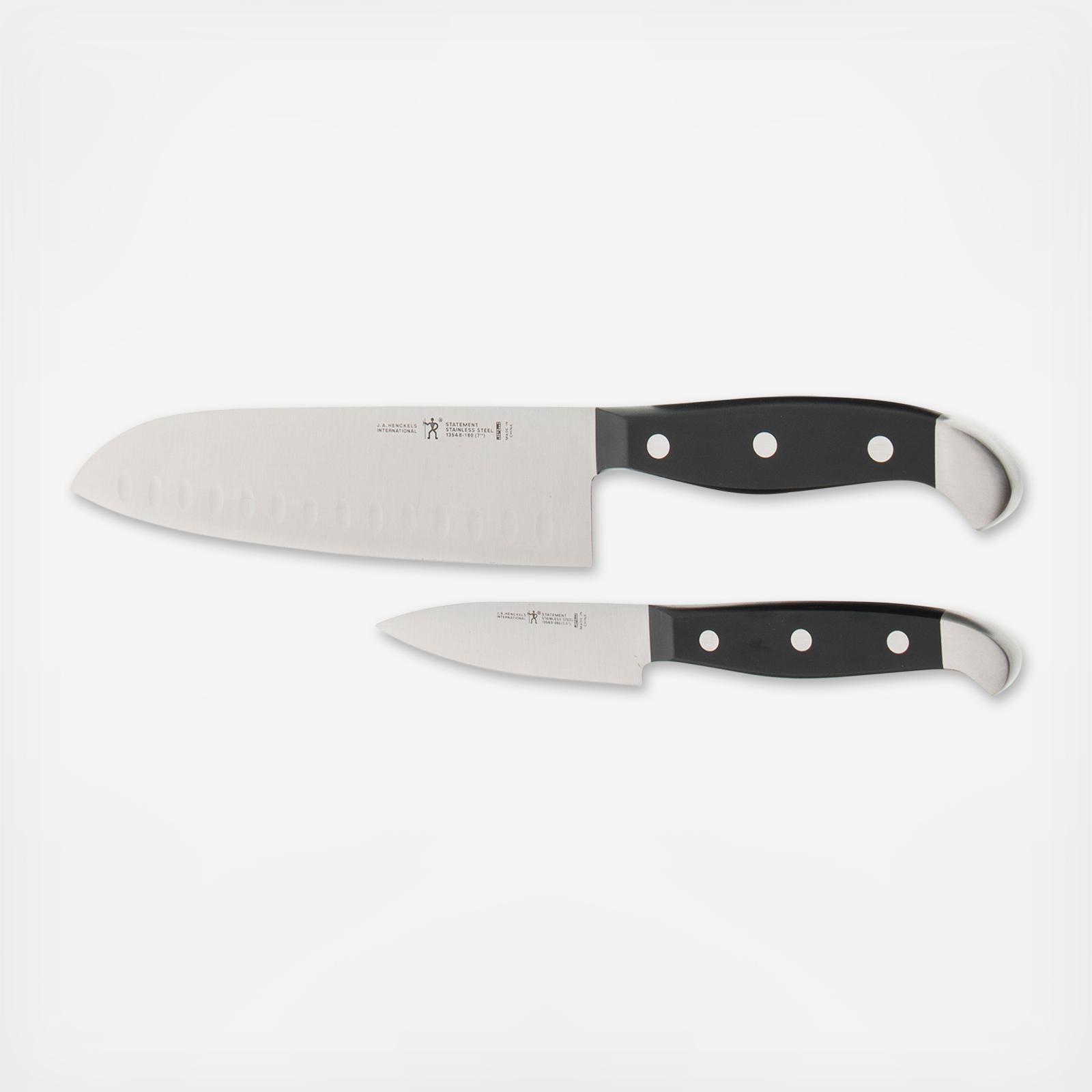 Zwilling J.A. Henckels International CLASSIC 2-pc Asian Knife Set -  Stainless Steel Blades, Dishwasher Safe, Includes 4-in Paring/Utility Knife  and 5-in Santoku Hollow Edge Knife in the Cutlery department at