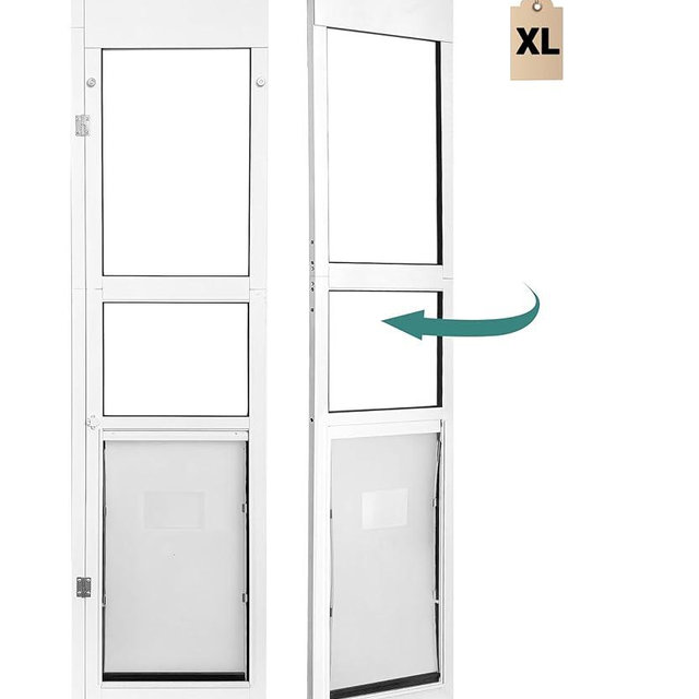 ONLY Left Open & Amount XL Dog Door for Sliding Glass Door - 81 3/4 Inch Doggy Door for Large - Extra Large Sliding Door Dog Door Insert