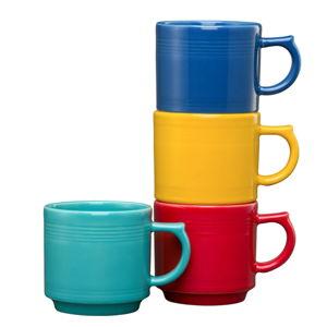 Vibrant 16 OZ Set of 4 Mixed Stackable Mug Set