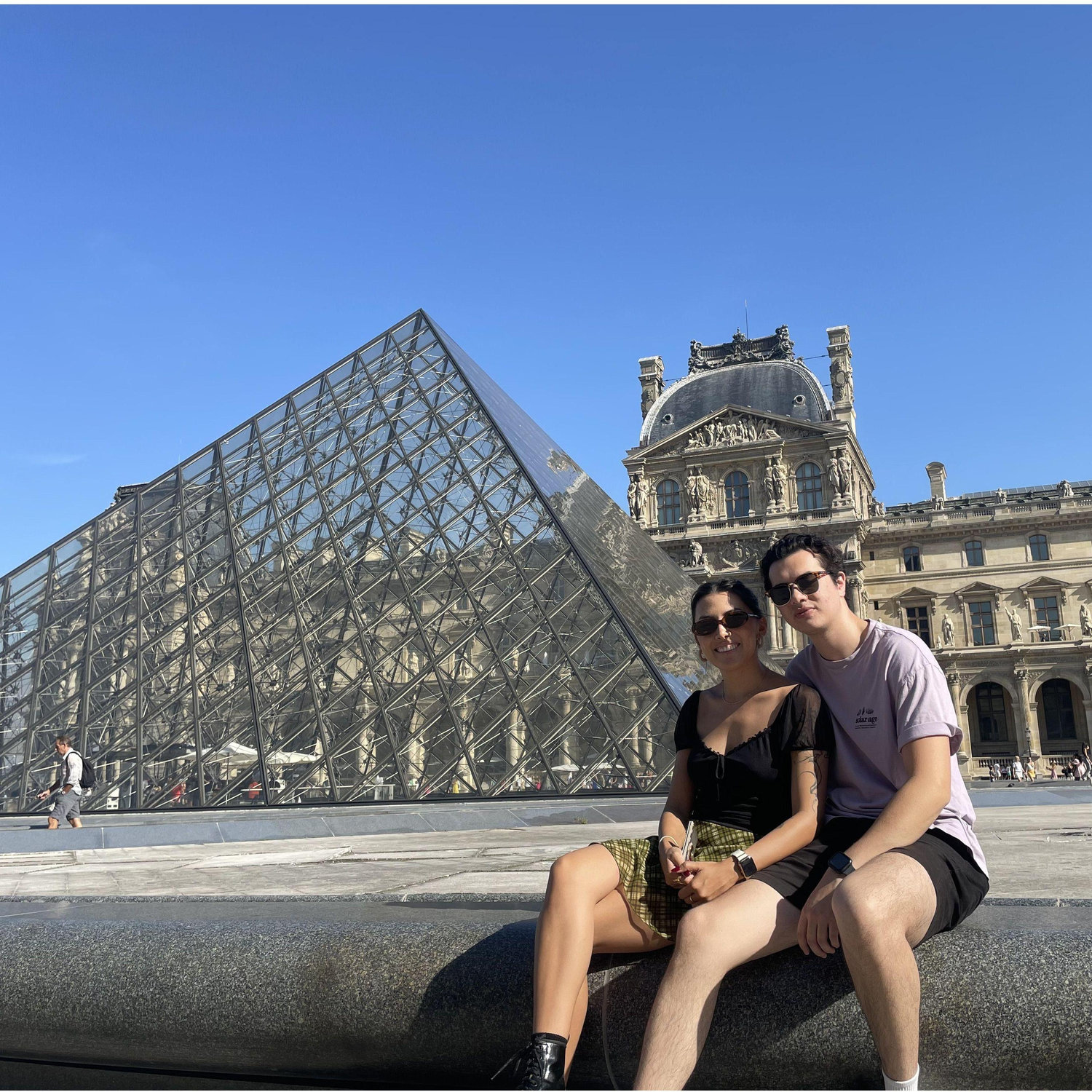 September 2023 - Outside the Louvre on our Europe trip.