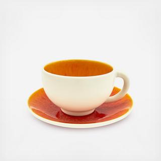 Tourron Natural Orange Teacup & Saucer