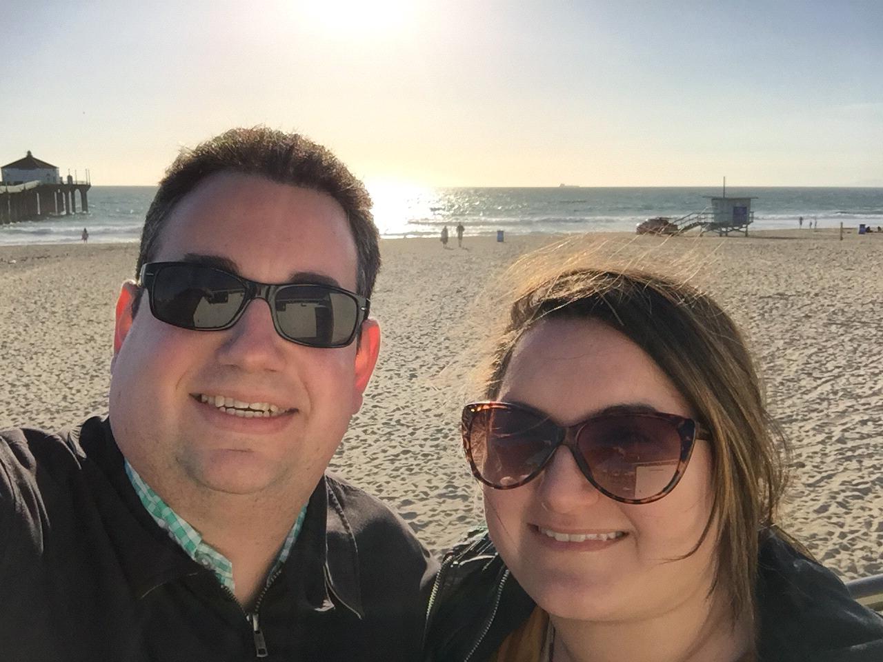 Sun preparing to set in Santa Monica