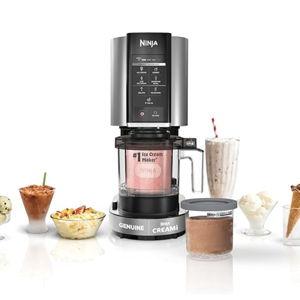 Ninja NC301 CREAMi Ice Cream Maker, for Gelato, Mix-ins, Milkshakes, Sorbet, Smoothie Bowls & More, 7 One-Touch Programs, with (2) Pint Containers & Lids, Compact Size, Perfect for Kids, Silver