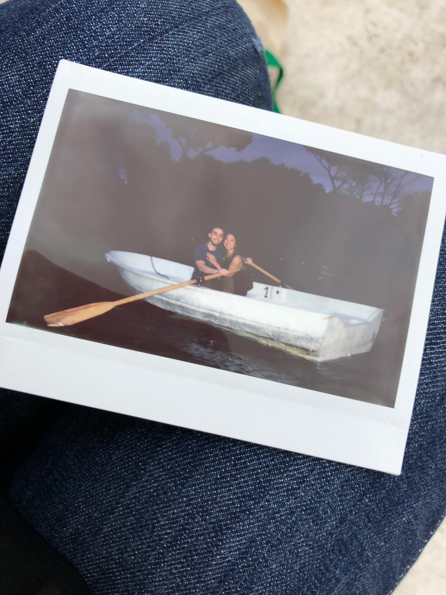 After the proposal on the lake!