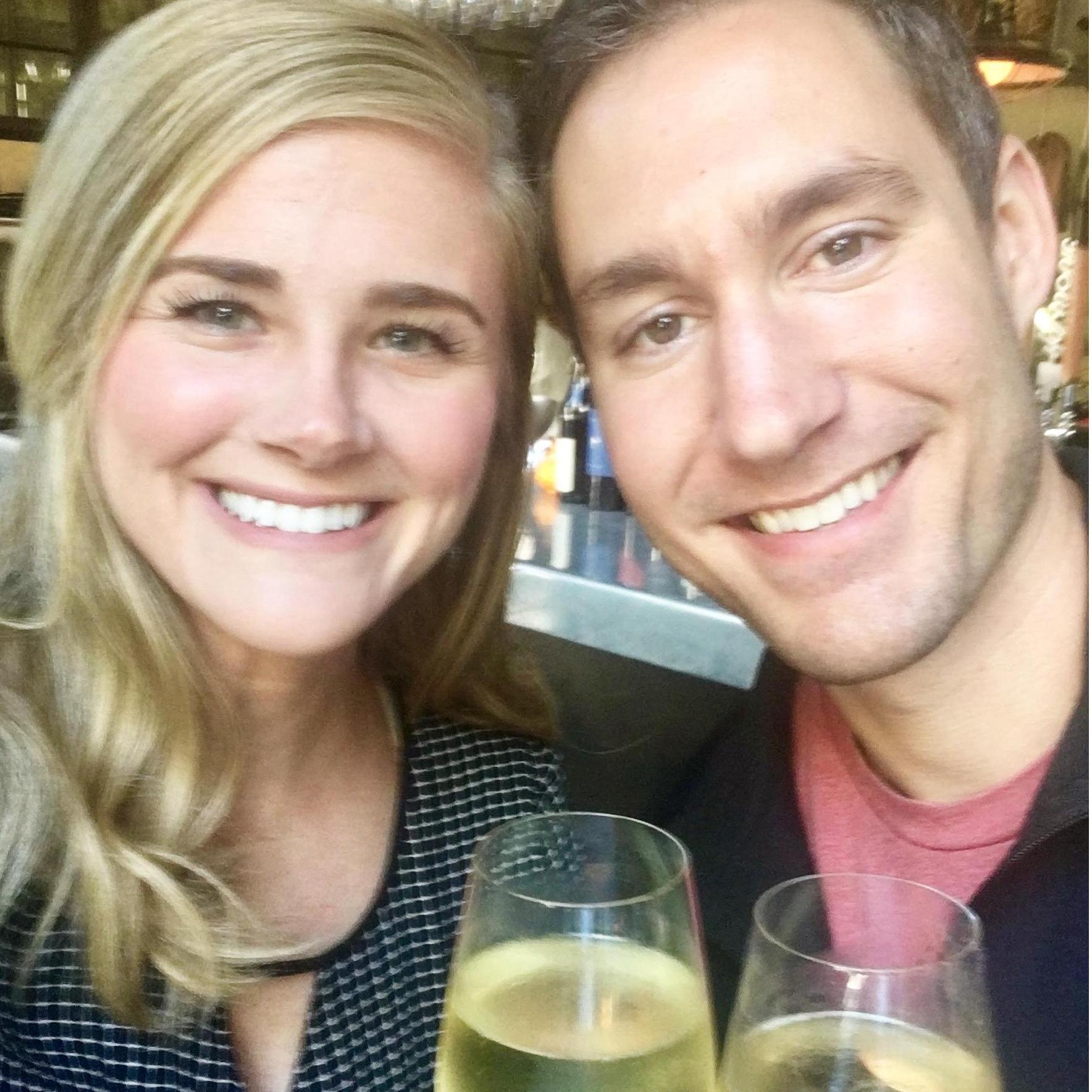 Champagne celebration after Ryan accepted a job in San Francisco. No more long distance!