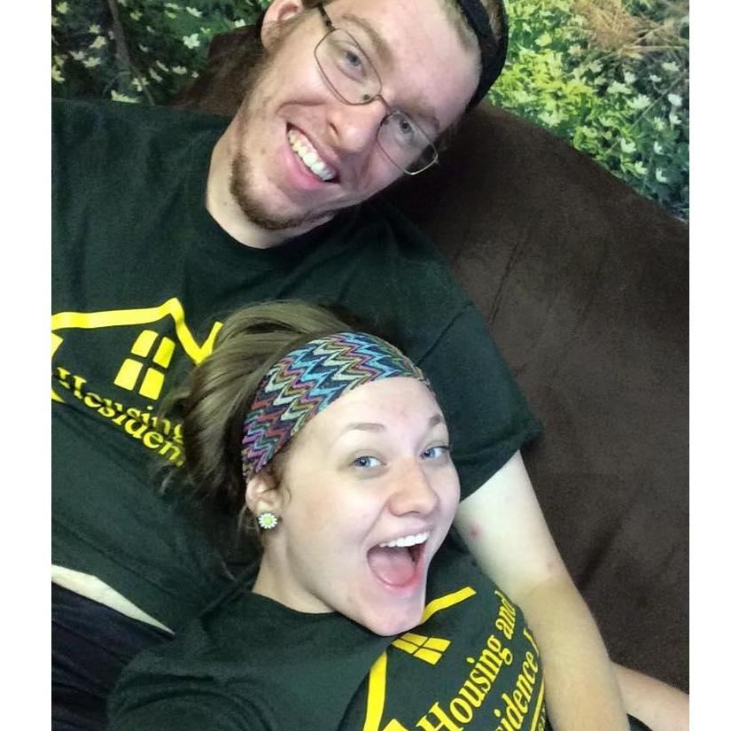 Lucas showed up to hang out with Alyssa, and they were wearing the same shirt. Just had to document it. Early fall, 2015.