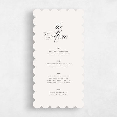 Beige Scalloped Wedding Menu - Lennon