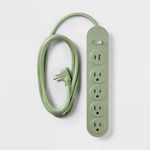 6' 4-Outlet Power Strip Extension Cord with USB and USB-C Ports - heyday™ // Color: Green