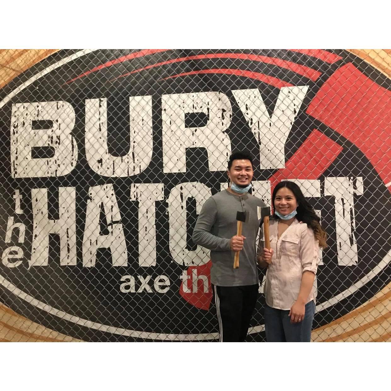10/5/20 - Axe throwing for Kathryn's birthday