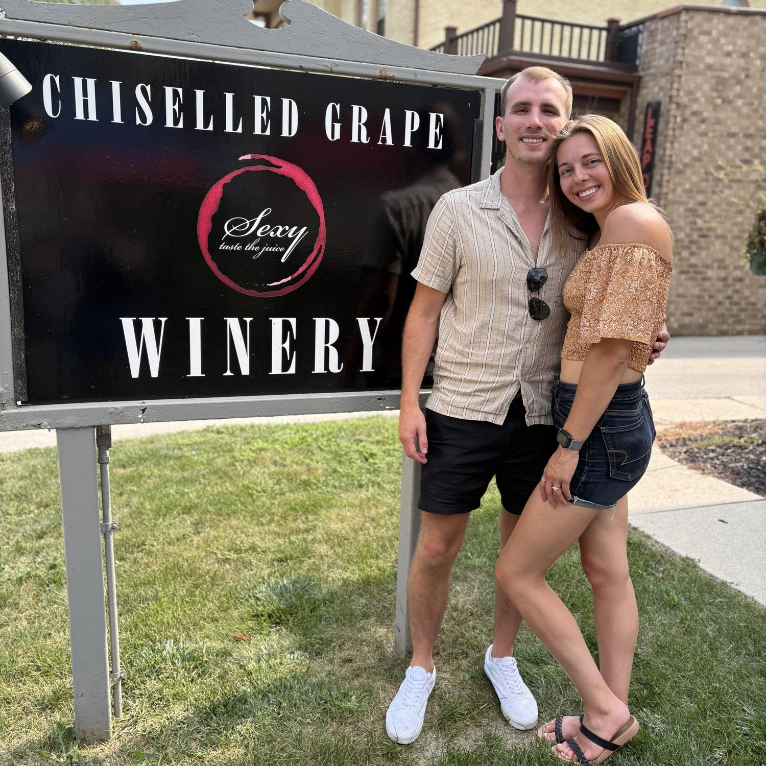 Us after getting tipsy off a wine tasting in Cedarburg.