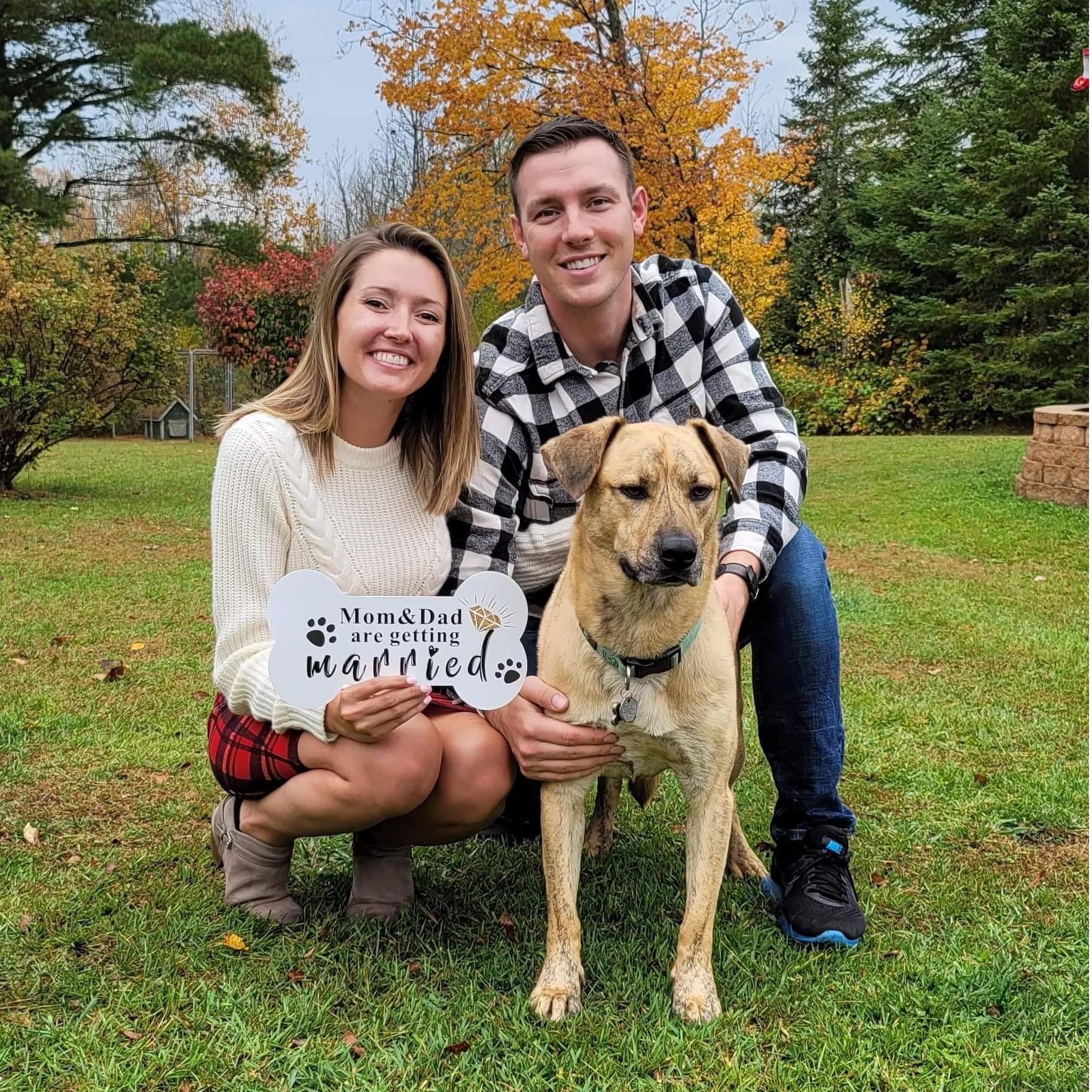 September 2020. 
Celebrating our engagement with family, friends, and our fur baby, Zeke.