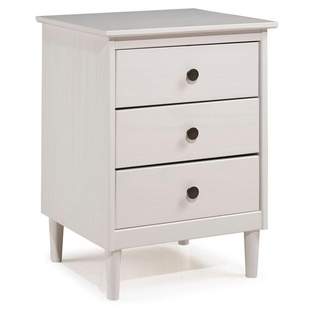 Forest Gate Aspen 3-Drawer Solid Wood Nightstand in White