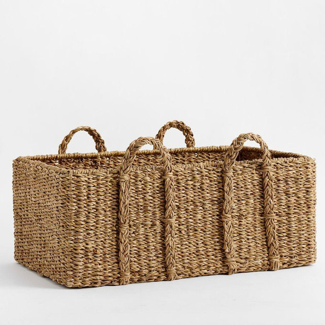 Safi Basket Natural Small Handled Rectangle