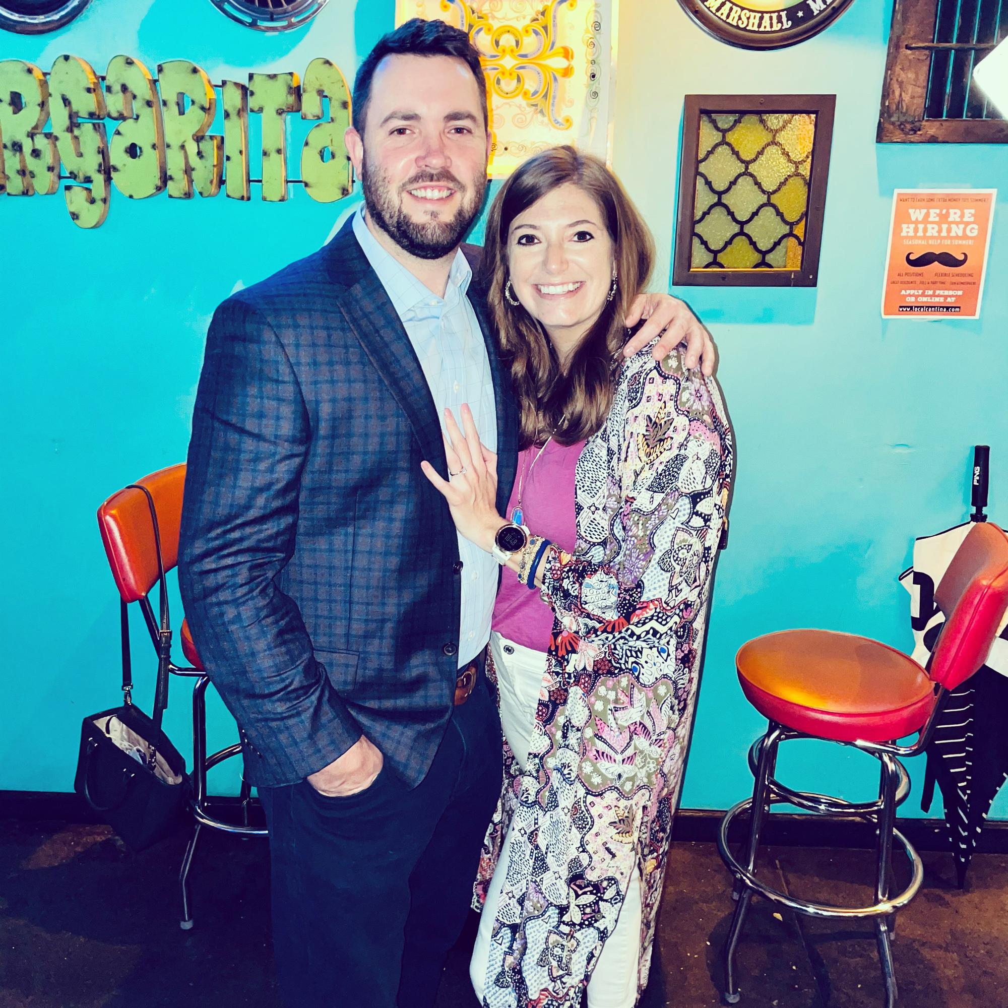At Local Cantina after he proposed (at the same table as our 1st date)