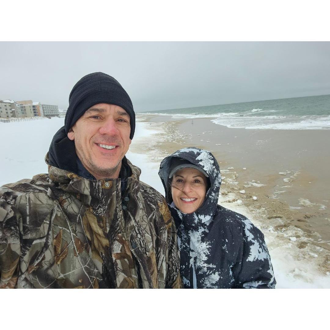 Snow excited to be at the beach!