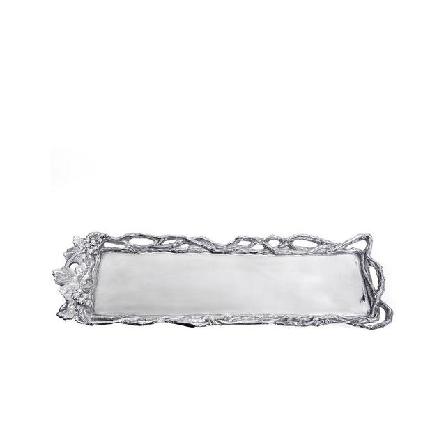 Arthur Court Designs Aluminum Grape Open Vine Oblong Tray