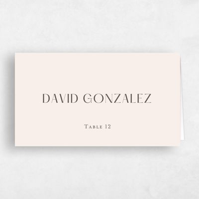 Linen, Brown Wedding Place Card - Sidney