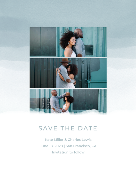 Waterfront Strip | Blue | Zola Save The Dates