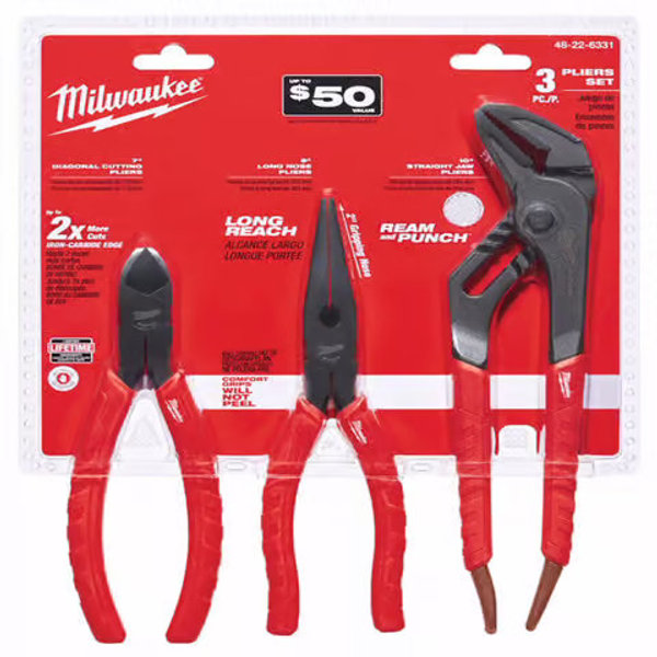 Milwaukee 3 pc Forged Alloy Steel Reaming Pliers Set