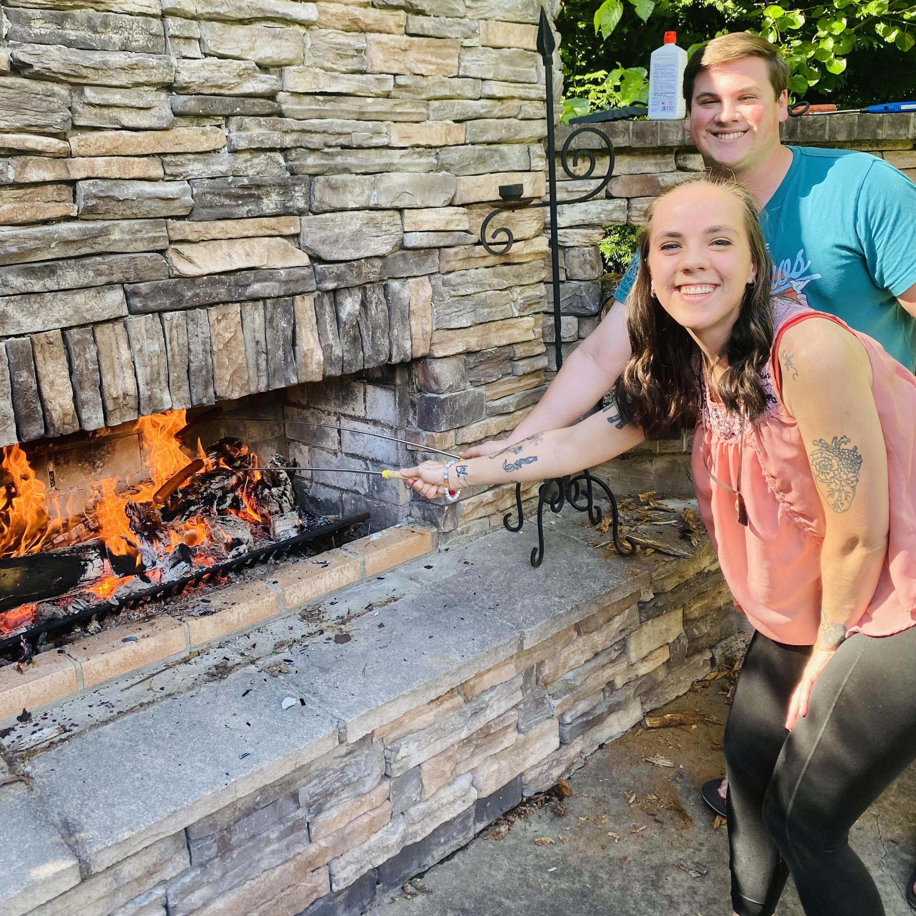 Backyard weenie roast at Casa Dimond.