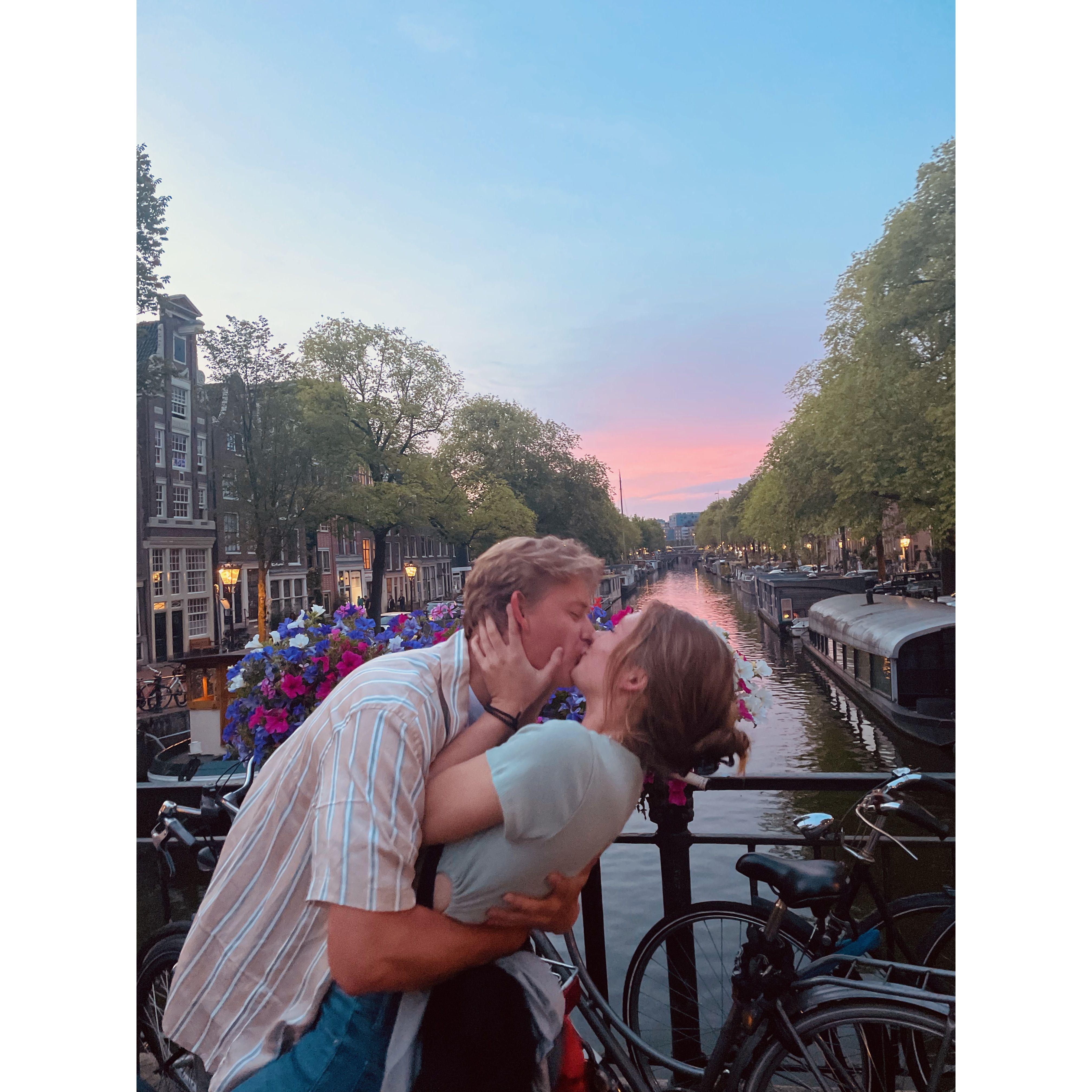 Sunset in Amsterdam.