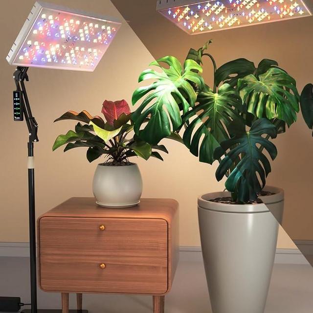 MetryGrow Grow Lights for Indoor Plants, [Smart APP & Expansive 2x2 Ft Coverage] Genuine 48Watt LED Full Spectrum Standing/Hanging Growing Plant Lamps, 8-Level Brightness, 270°Folding, 360°Rotation