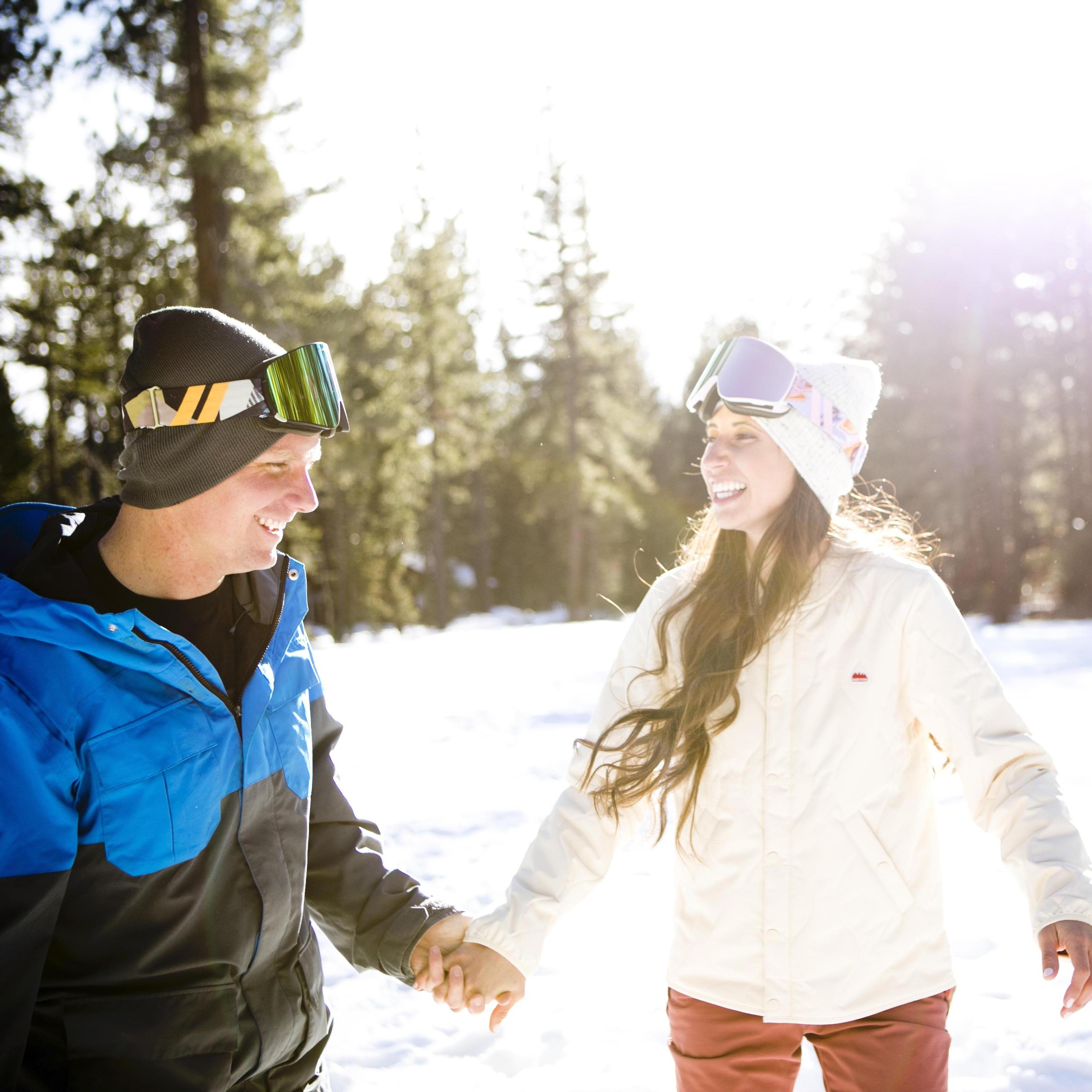 Some of our favorites from our engagement photo session at Skylandia Beach in North Lake Tahoe in March 2021!