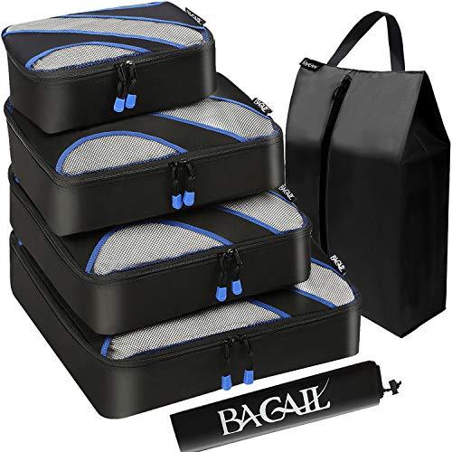 BAGAIL 6 Set Packing Cubes,Travel Luggage Packing Organizers with Laundry Bag