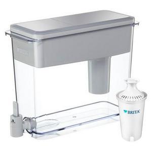 Brita Extra Large 27-Cup UltraMax Filtered Water Dispenser with Filter - Gray: Water Filtration, Hand Wash, Flip-Top Lid