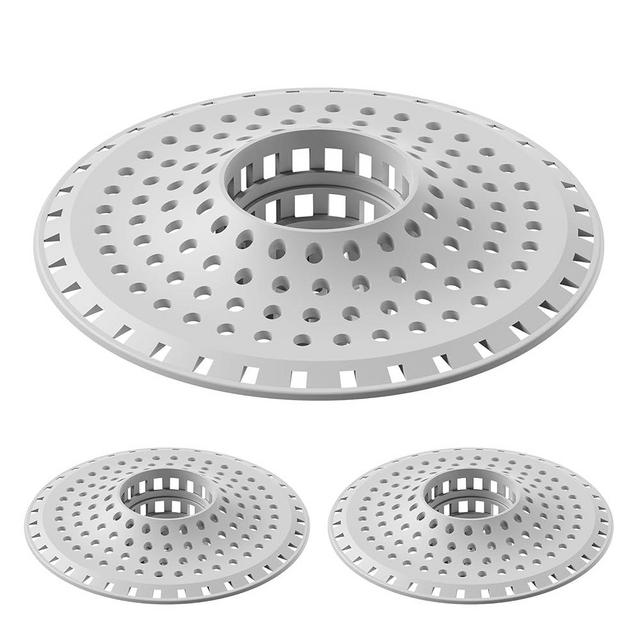 Aluvor Bathtub Drain Hair Catcher,Silicone Tub Hair Catcher Drain Protector,All-in-one Shower Hair Drain Catcher Strainer for 1.48'' to 1.76'' Regular Drains, 3PCS
