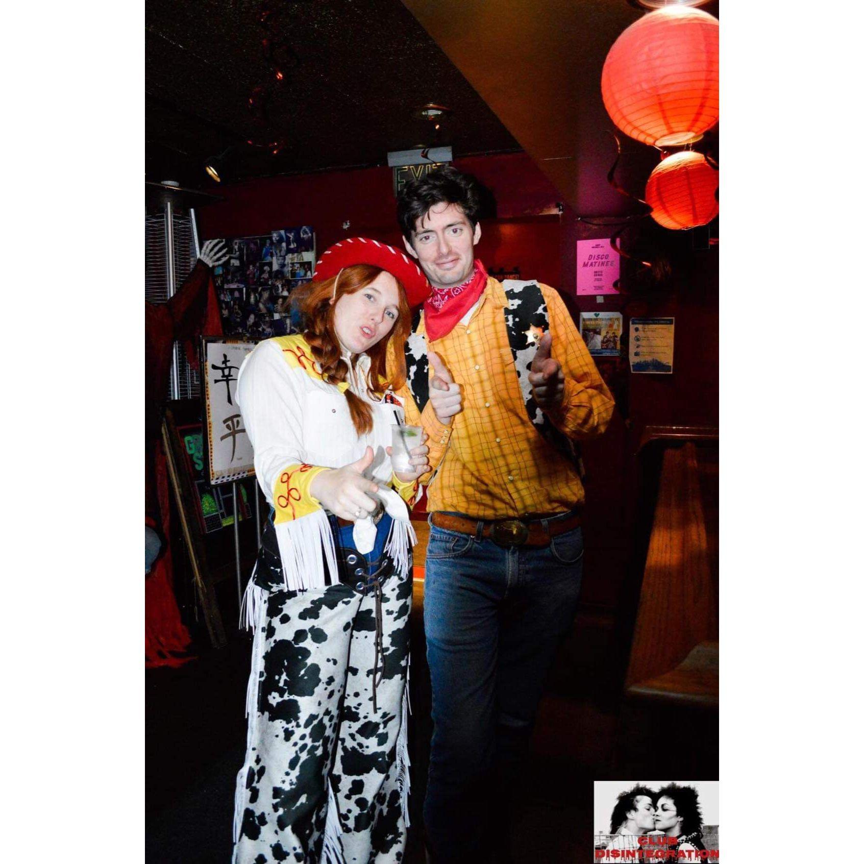 Mere and Joe after winning a costume contest